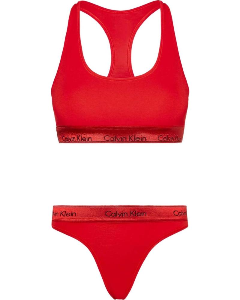 CALVIN KLEIN BIKINI COMPLETO EN PARA MUJER RUSTID RED METALLIC