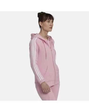 ADIDAS MOLETOM COM CAPUZ E ZÍPER ADIDAS 3S FT FZ HD FEMININO, ROSA ROSA