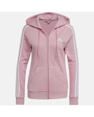 ADIDAS MOLETOM COM CAPUZ E ZÍPER ADIDAS 3S FT FZ HD FEMININO, ROSA ROSA