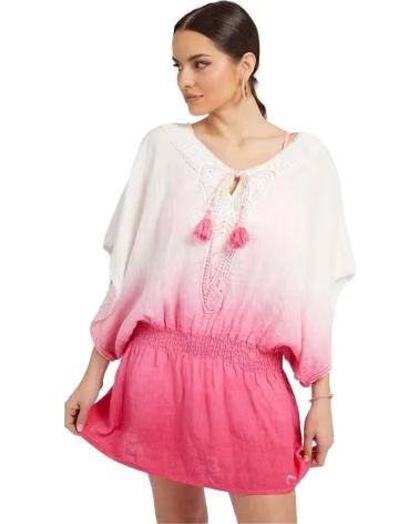 GUESS VESTIDO DE PLAYA GUESS CON DEGRADADO ROSA Y BLANCO ROSA