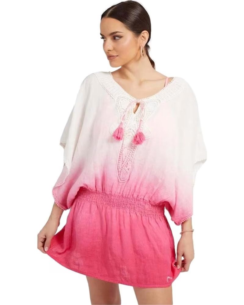 GUESS VESTIDO DE PLAYA GUESS CON DEGRADADO ROSA Y BLANCO ROSA