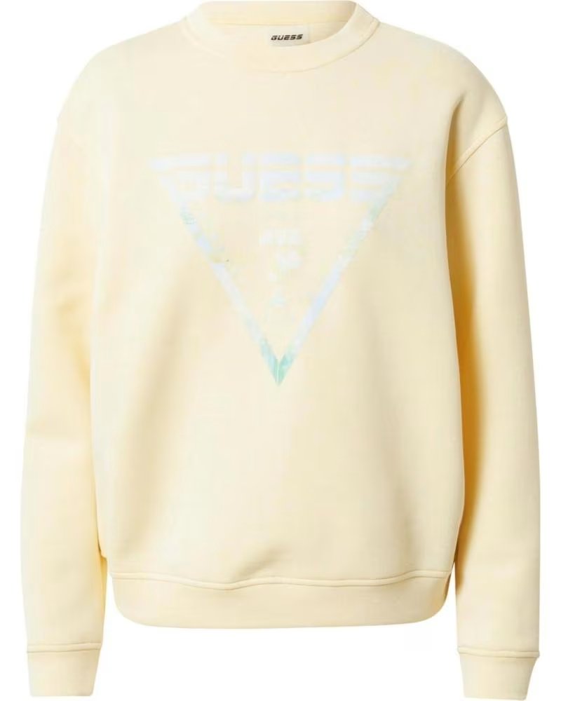 GUESS SUDADERA GUESS DE MUJER AMARILLA CON LOGO AMARILLO