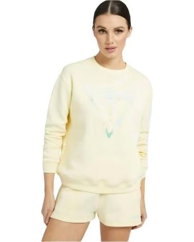 GUESS SUDADERA GUESS DE MUJER AMARILLA CON LOGO AMARILLO