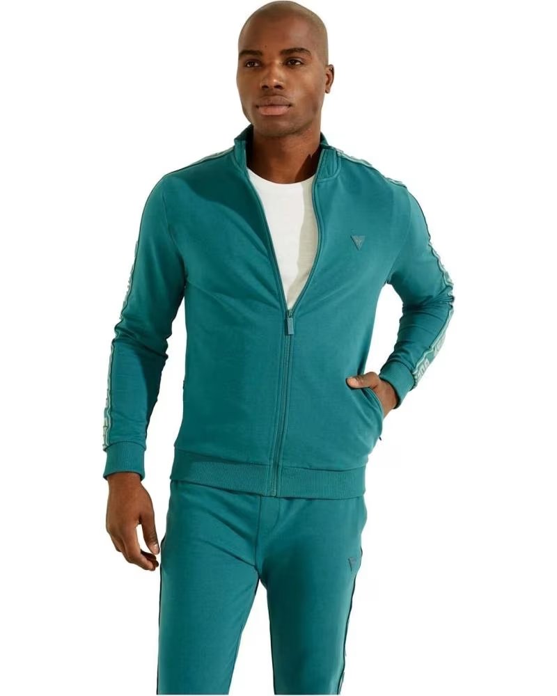 GUESS FELPA GUESS CON ZIP INTERA DA UOMO IN VERDE VERDE