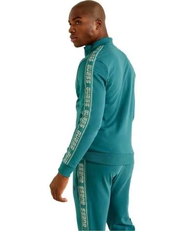 GUESS FELPA GUESS CON ZIP INTERA DA UOMO IN VERDE VERDE