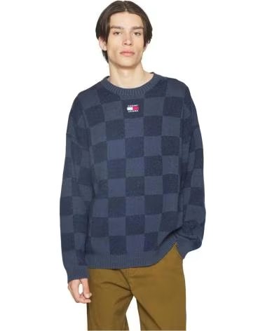 TOMMY JEANS MAGLIONE TOMMY JEANS A QUADRI BLU DA UOMO AZUL