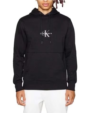 CALVIN KLEIN FELPA CON CAPPUCCIO CALVIN KLEIN JEANS DA UOMO NERA NEGRO