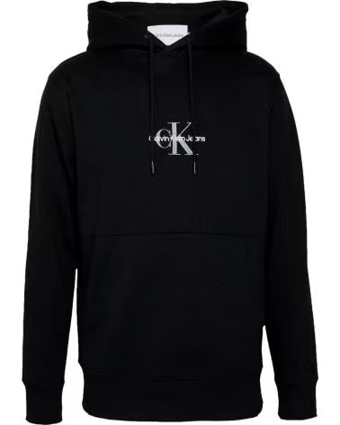 CALVIN KLEIN FELPA CON CAPPUCCIO CALVIN KLEIN JEANS DA UOMO NERA NEGRO