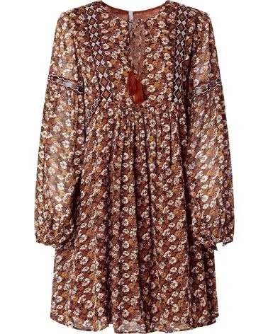 PEPE JEANS PEPE JEANS WOMEN´S LONG-SLEEVE FLORAL PRINT DRESS MULTICOLOR