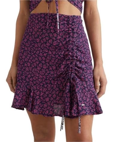 TOMMY JEANS TOMMY JEANS WOMEN´S PURPLE FLORAL PRINT SKIRT MORADO
