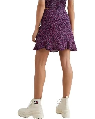 TOMMY JEANS TOMMY JEANS WOMEN´S PURPLE FLORAL PRINT SKIRT MORADO