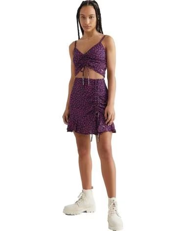 TOMMY JEANS TOMMY JEANS WOMEN´S PURPLE FLORAL PRINT SKIRT MORADO