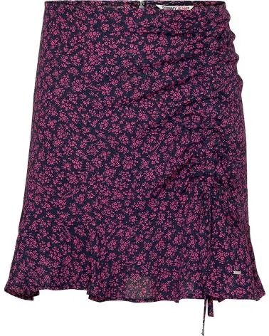 TOMMY JEANS TOMMY JEANS WOMEN´S PURPLE FLORAL PRINT SKIRT MORADO
