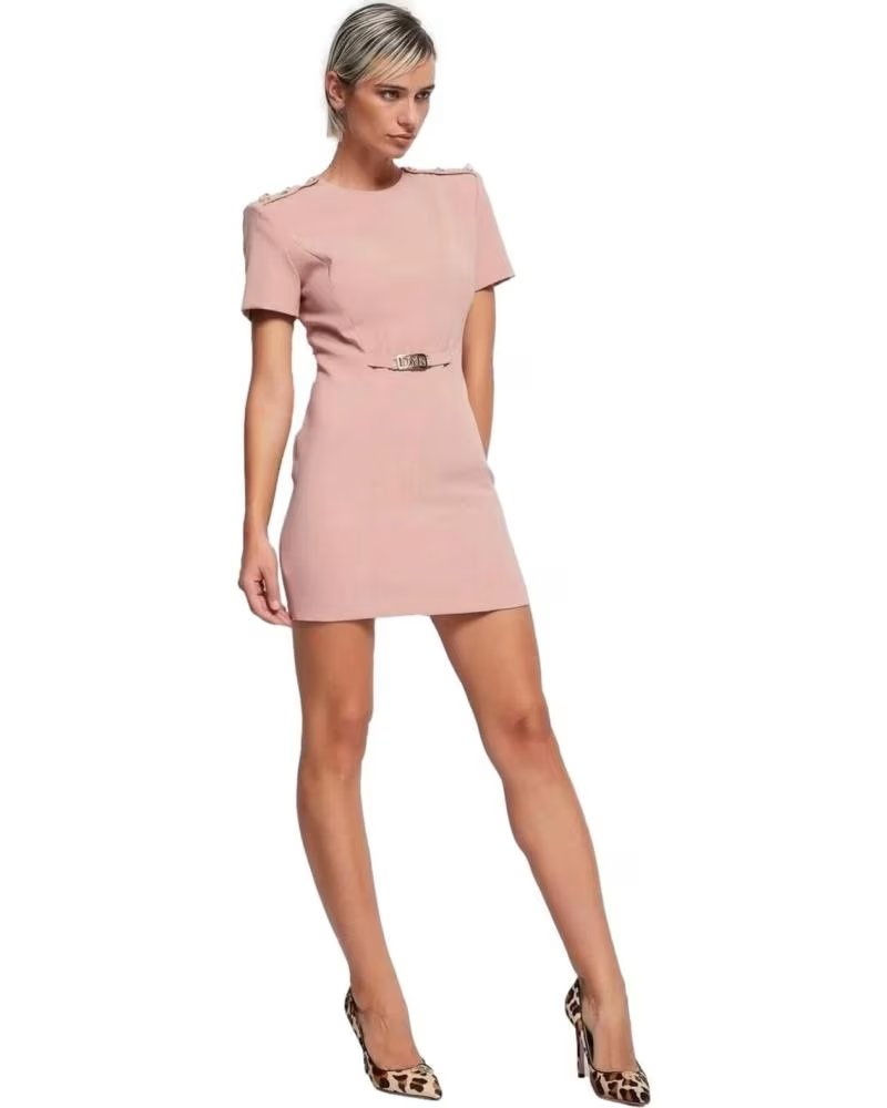 DENNY ROSE VESTIDO ROSA MANGA CURTA COM CINTO FEMININO DENNY ROSE ROSA