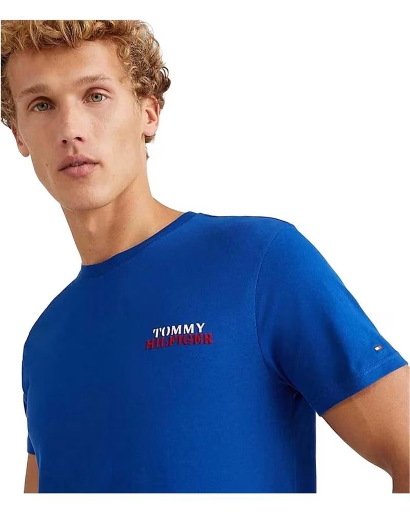 TOMMY HILFIGER CAMISETA TOMMY HILFIGER DE MANGA CURTA MASCULINA AZUL