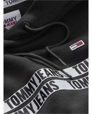 TOMMY JEANS FELPA CON CAPPUCCIO TOMMY JEANS DA UOMO NEGRO