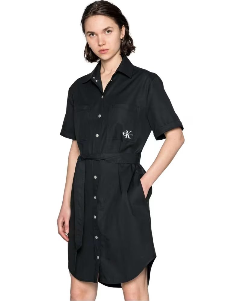 CALVIN KLEIN VESTIDO CAMISERO VAQUERO NEGRO DE CALVIN KLEIN PARA MUJER NEGRO