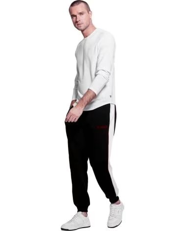GUESS PANTALONI DELLA TUTA LUNGHI GUESS DA UOMO NERI NEGRO