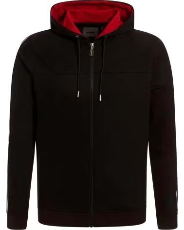 GUESS MOLETOM GUESS MASCULINO COM ZÍPER COMPLETO E LOGO CONTRASTANTE NEGRO