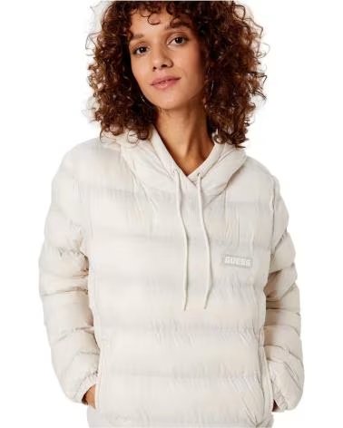 GUESS GIACCA TRAPUNTATA GUESS CON CAPPUCCIO DA DONNA BEIGE BEIGE