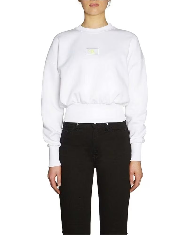 CALVIN KLEIN FELPA CALVIN KLEIN JEANS ESSENTIALS LOGO DONNA BIANCA BLANCO
