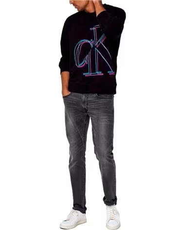 CALVIN KLEIN SWEATSHIRT CALVIN KLEIN JEANS AVEC LOGO MULTICOLORE POUR HOMME NEGRO
