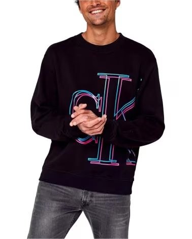 CALVIN KLEIN SWEATSHIRT CALVIN KLEIN JEANS AVEC LOGO MULTICOLORE POUR HOMME NEGRO