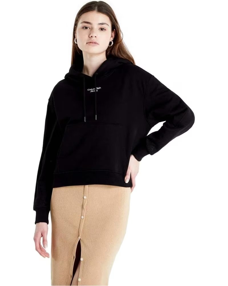 CALVIN KLEIN SWEATSHIRT À CAPUCHE CALVIN KLEIN JEANS NOIR POUR FEMME NEGRO