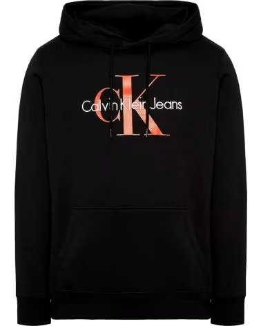 CALVIN KLEIN SWEAT À CAPUCHE CALVIN KLEIN JEANS LOGO POUR HOMME NEGRO