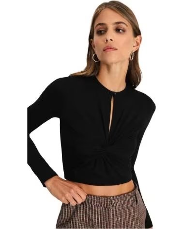 IMPERIAL MAGLIONE ADERENTE A COSTINE CON APERTURA FRONTALE DA DONNA NEGRO