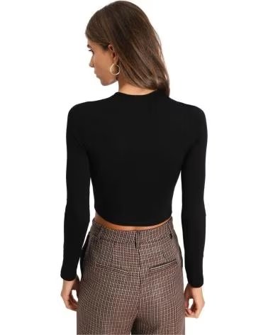 IMPERIAL MAGLIONE ADERENTE A COSTINE CON APERTURA FRONTALE DA DONNA NEGRO