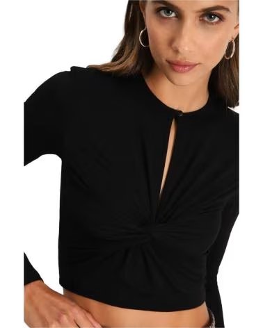IMPERIAL MAGLIONE ADERENTE A COSTINE CON APERTURA FRONTALE DA DONNA NEGRO