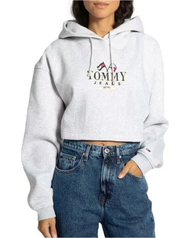 TOMMY JEANS MOLETOM COM CAPUZ CINZA TOMMY JEANS FEMININO GRIS