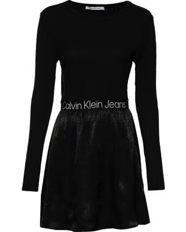 CALVIN KLEIN VESTIDO VAQUERO NEGRO DE MANGA LARGA CALVIN KLEIN JEANS PARA MUJER NEGRO