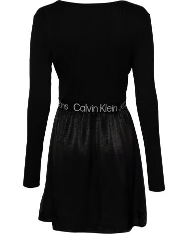 CALVIN KLEIN VESTIDO VAQUERO NEGRO DE MANGA LARGA CALVIN KLEIN JEANS PARA MUJER NEGRO