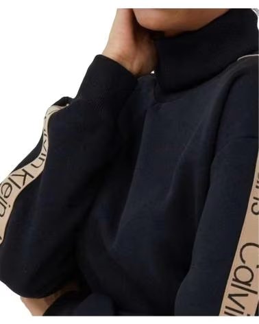 CALVIN KLEIN FELPA CON CAPPUCCIO CALVIN KLEIN JEANS NERA DA DONNA NEGRO
