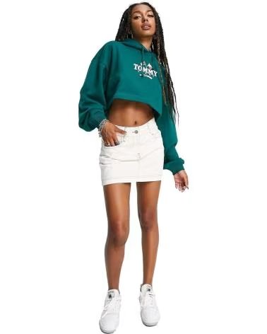 TOMMY JEANS MOLETOM CROPPED COM CAPUZ TOMMY JEANS FEMININO VERDE