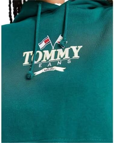 TOMMY JEANS MOLETOM CROPPED COM CAPUZ TOMMY JEANS FEMININO VERDE
