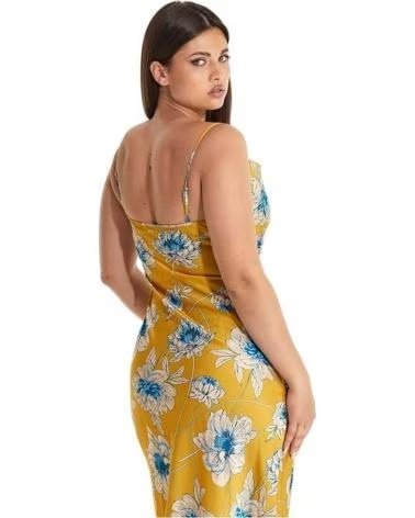 GUESS VESTIDO AMARELO ESTAMPADO FLORAL DE ALCINHA FEMININO GUESS AMARILLO