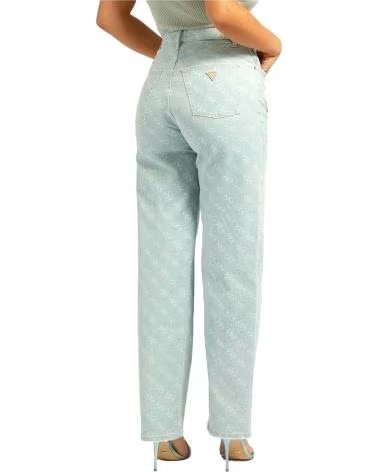 GUESS VAQUEROS GUESS DE MUJER RECTOS ESTAMPADOS AZUL CLARO AZUL