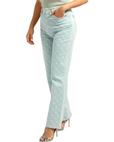 GUESS VAQUEROS GUESS DE MUJER RECTOS ESTAMPADOS AZUL CLARO AZUL