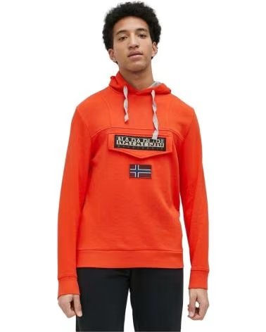 NAPAPIJRI FELPA CON CAPPUCCIO NP0A4GBGR051 DA UOMO, ARANCIONE NARANJA