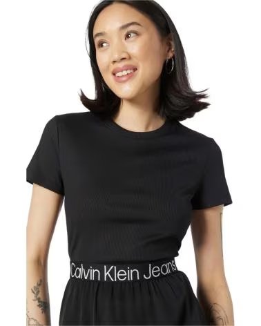 CALVIN KLEIN VESTIDO DE JEANS CALVIN KLEIN CON CINTURÓN LOGO PARA MUJER NEGRO