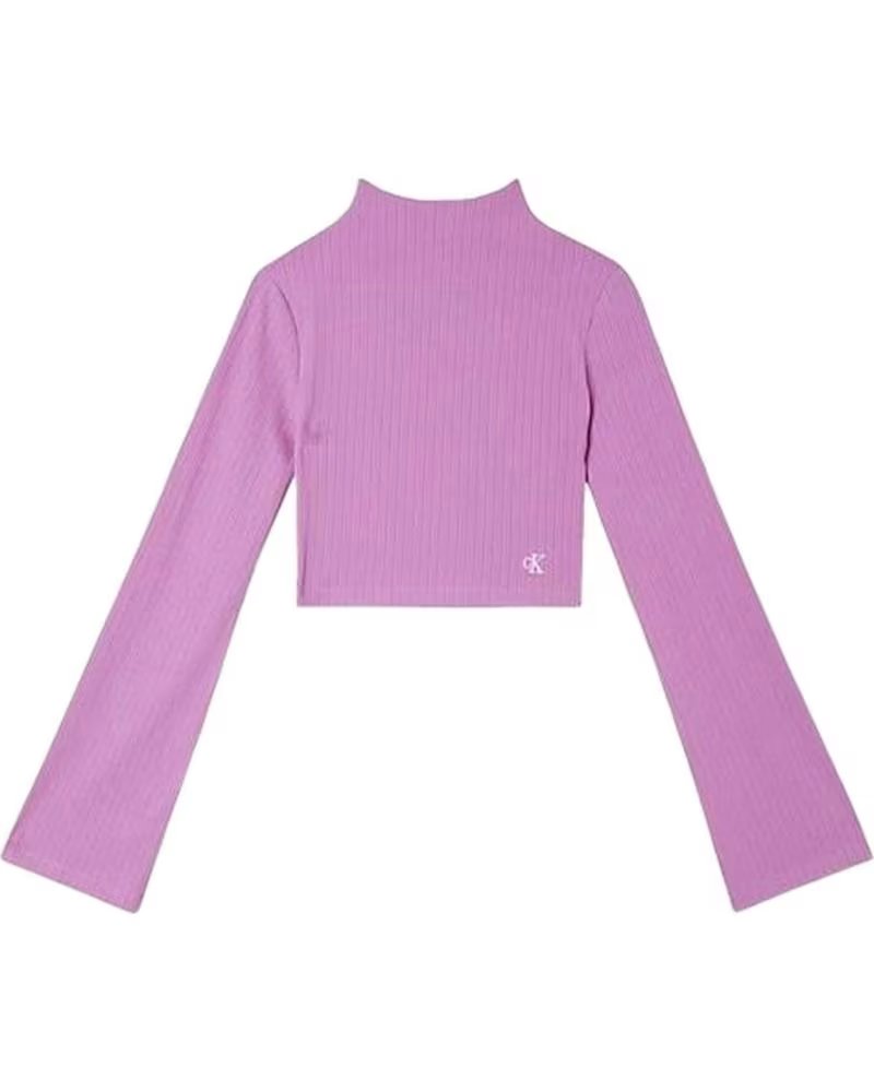 CALVIN KLEIN TOP DE PUNTO CALVIN KLEIN JEANS DE MANGA LARGA PARA MUJER ROSA