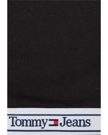 TOMMY JEANS TOMMY JEANS TOP CROPPED MANGA LONGA COM LOGO FEMININO NEGRO