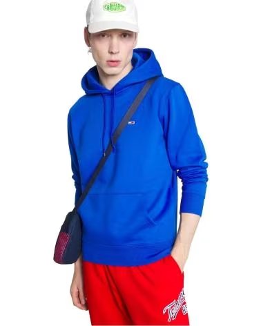 TOMMY JEANS FELPA CON CAPPUCCIO TOMMY JEANS DA UOMO AZUL