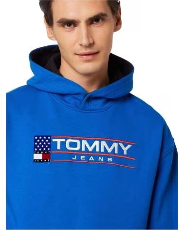 TOMMY JEANS FELPA CON CAPPUCCIO TOMMY JEANS DA UOMO AZUL