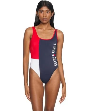 TOMMY JEANS TOMMY JEANS COLORBLOCK BADEANZUG FÜR DAMEN AZUL