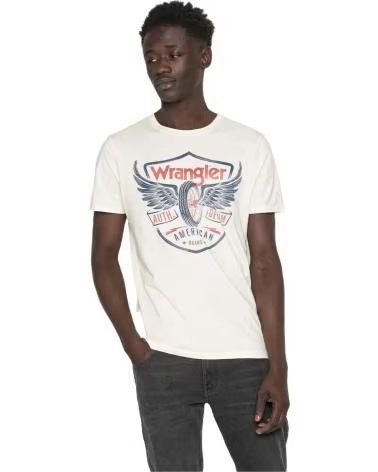 WRANGLER WRANGLER HERREN T-SHIRT MIT KURZARM UND WAPPEN-LOGO BEIGE