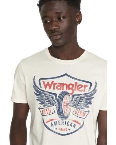 WRANGLER WRANGLER HERREN T-SHIRT MIT KURZARM UND WAPPEN-LOGO BEIGE